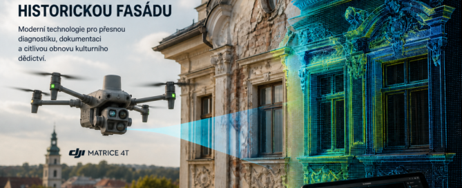 Dron DJI Matrice 4T skenuje historickou fasádu. „Když dron pomáhá zachránit historickou fasádu“ – moderní technologie pro diagnostiku, dokumentaci a obnovu kulturního dědictví