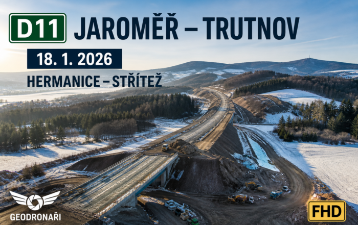 Výstavba dálnice D11 mezi Jaroměří a Trutnovem, úsek Hermanice–Střítež; datum 18. 1. 2026