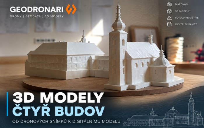 3D modely ctyr budov od GeoDronari