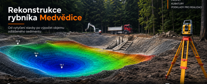 Geodetické zaměření rybníka Medvědice