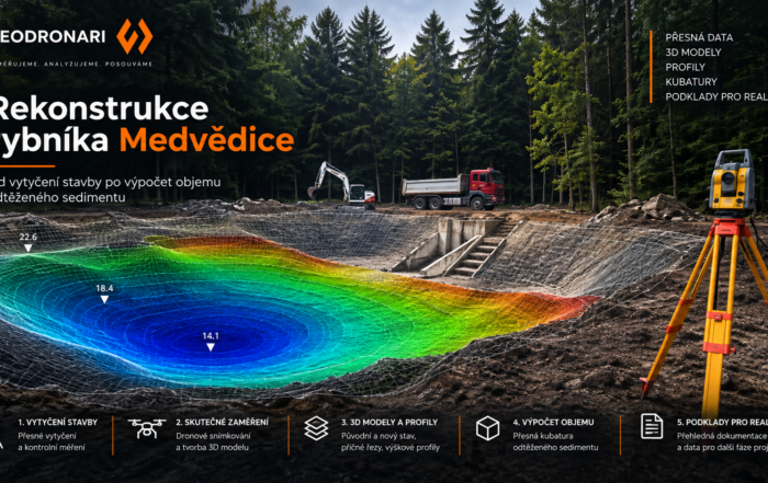 Geodetické zaměření rybníka Medvědice